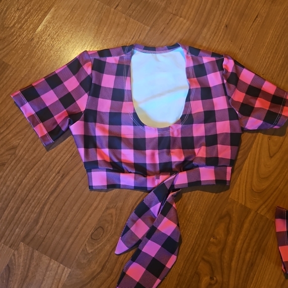 Twin Peaks XS Lumberjill Breast Cancer Crop Top - Picture 4 of 7